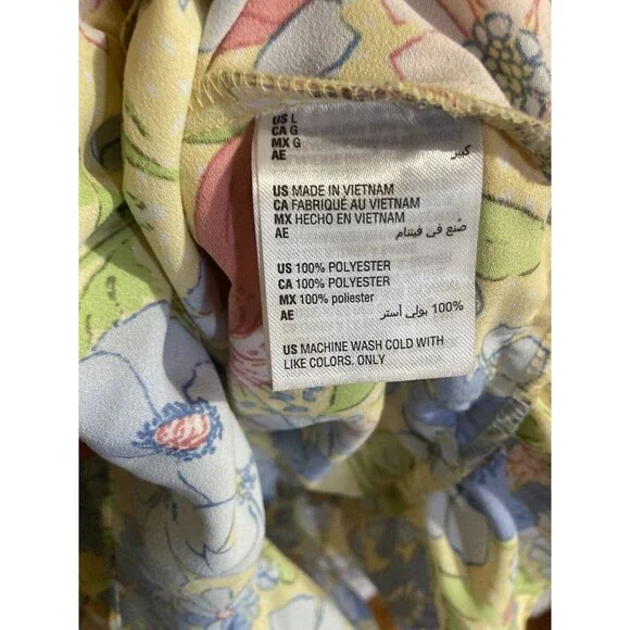 BAR III Womens Large Hello Yellow Adjustable Spaghetti Strap Dress Ruffles New - Picture 5 of 9